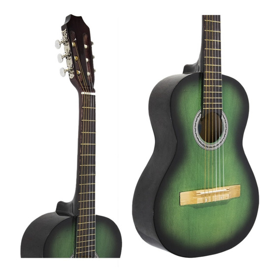 Guitarra Ramallo Criolla Verde Para Niño Proto5-1ve