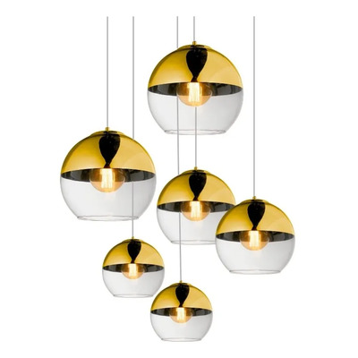 Colgante Eclipse Ec/6r 6xe27 Ø35cm Dorado/trans Vidrio Dorado