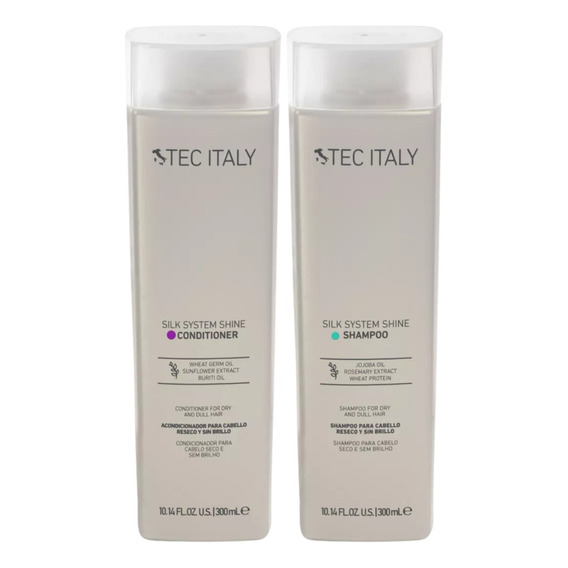 Kit Shampoo Acondicionador Tec Italy Silk System Shine 300ml