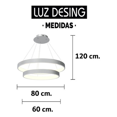 Colgante Led 158w Saturno Doble Xl 60/80cm Aluminio Moderno