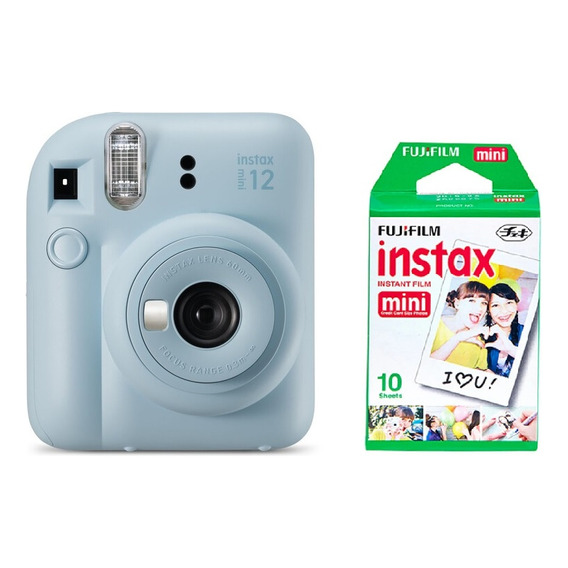 Cámara instantánea Fujifilm Instax Kit Mini 12 + 10 fotos pastel blue