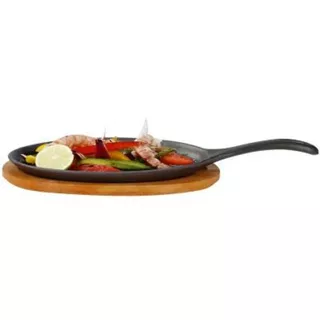 Sarten Plancha Para Parrilla Hierro Fundido Con Tabla Mrbeef