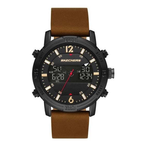 Reloj pulsera Skechers SR5153 de cuerpo color negro, para hombre color