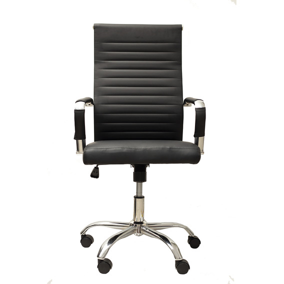 Silla Ejecutiva Para Oficina Reclinable Altura Regulable Erg Color Negro Material del tapizado Cuero sintético