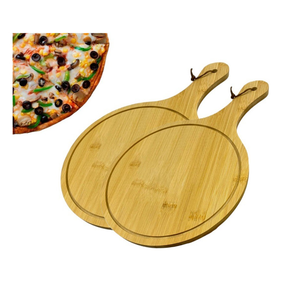 X2 Tabla Madera Tablas Picoteo Plato Madera Tabla Pizza 38cm