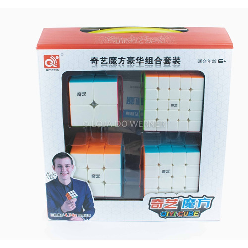 Kit Qiyi Magic Cube de 2x2x2/3x3x3/4x4x4/5x5x5 marco sin adhesivo, color