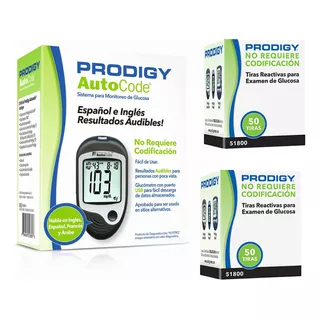 Glucometro Prodigy Autocode Con Voz + 110 Tiras + 110 Lancet