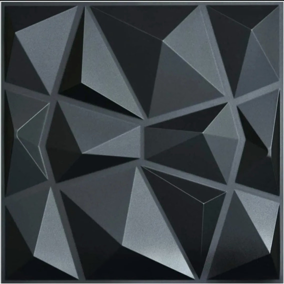 Panel Decorativo 3d Diamond 6m2 50x50cm 24pz Negro Paredes