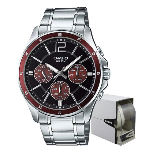 Reloj Casio Malla Metalica Plateada Gris Mtp1374d5av