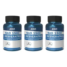 Nad1500 + Resveratrol + Vitamina D3 Suplemento X3 Pack Eth Sin Sabor