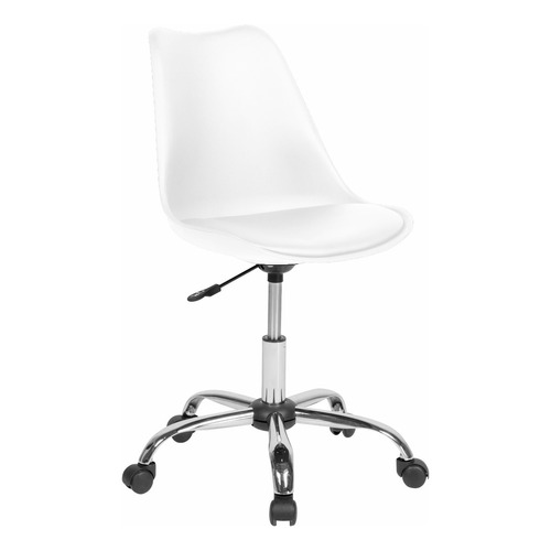 Silla De Oficina Tipo Eames Con Ruedas Minimalista Ejecutiva Blanco