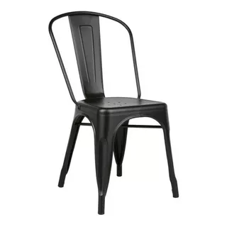 Silla Metalica Moderna Estilo Industrial Tipo Tolix Color Negro Color Del Asiento Negro