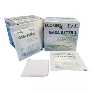Gasa Esteril  3x3 . 7cm X7cm. Ecomed. Caja X 50