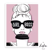 Láminas Para Cuadros -30x40 Moda Gafas Café Estilo Girl Boss