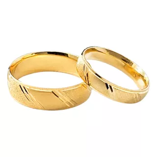 Argollas Oro 10k Matrimonio Sólidas Diamantado Y Brillante