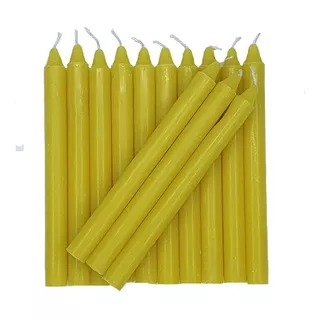 1 Kg De Vela Palito Amarela Com Essência De Mel 18cm - Quilo
