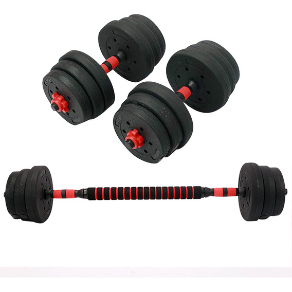 Set Entrenamiento Discos Barras Gadnic 20 Kg Tope A Rosca