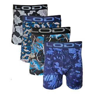 4 Calzoncillos Boxers Lody Algodon Y Lycra Estampado Hombre 