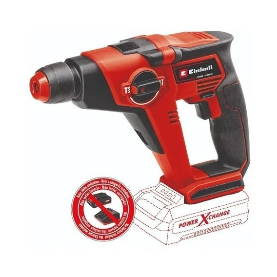 Rotomartillo Einhell Sds Plus Inalámbrico 18v Te-hd 18/12 Li Color Rojo