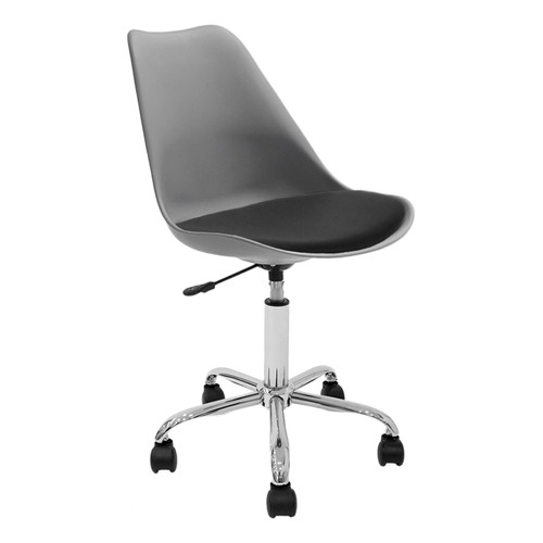 Silla Oficina Escritorio Pc Tulip Newmo Color Gris Asiento Negro