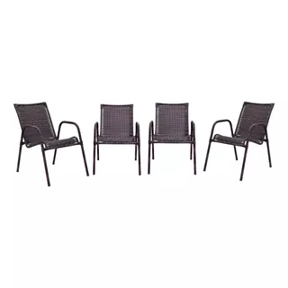 Kit 4 Cadeiras De Area Romana Em Fibra Sintetica