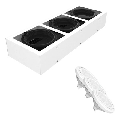 Plafon Box 3 Ar111 Cardanico Blanco Moderno Led Frio Blanco