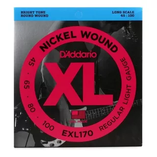 Daddario Exl170 Cuerdas Para Bajo Electrico 45-100 Nickel   