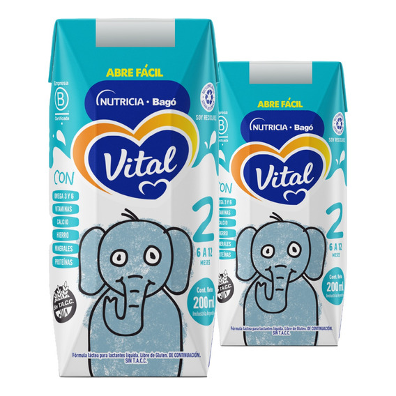 Vital 2 Leche Maternizada Formula Liquida Brick 200ml X 48un