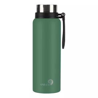 Garrafa Térmica De Inox - 1,2l - Camping Verde Militar Cor Verde-escuro