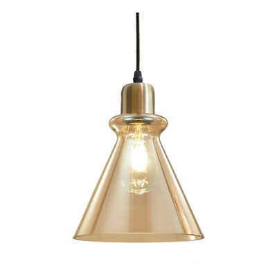 Colgante Vintage Vidrio Bronce Dorado Moderno M47 Led Mks