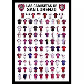 San Lorenzo Camisetas 1908 Al 2018 Cuadro Enmarcado 45x30cm