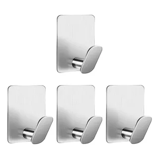 Gancho Adhesivo De Acero Inoxidable Para Toallas De Baño4pcs Color Plateado