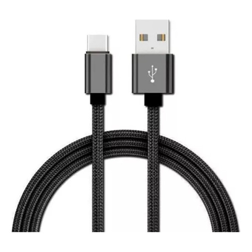 Cable Usb Tipo C Cargador Celular Smartphone 1 Metro Color Negro