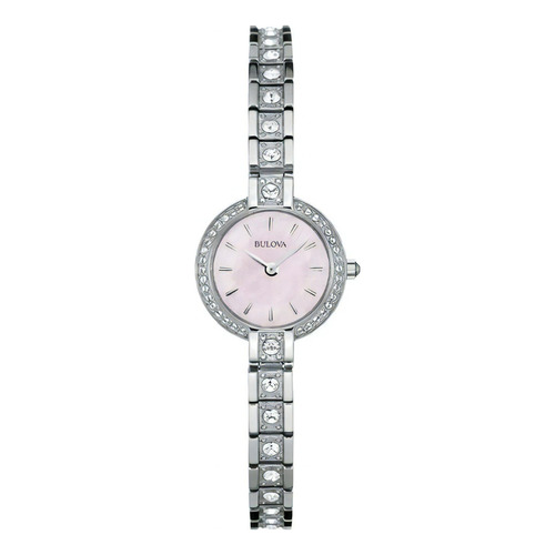 Reloj Bulova Mujer Cristales 96x131 Color de la malla Plateado Color del bisel Plateado Color del fondo Rosa claro