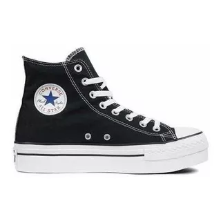 Botitas Converse Con Plataforma Color Negras!!!