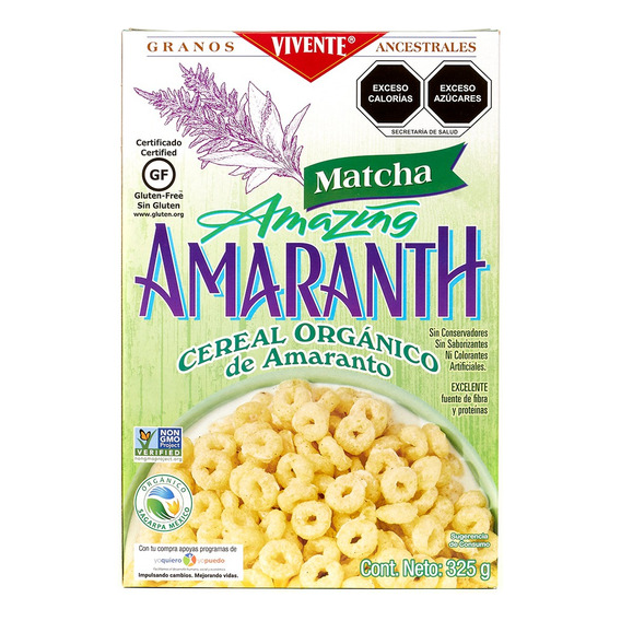 Vivente Amaranth, Cereal Orgánico De  Amaranto 325 Gr.