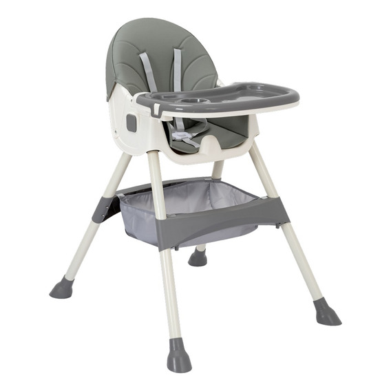 Silla De Comer Para Bebe Rainbow Celine Reclinable 2 Alturas Color Gris Unico