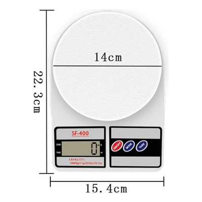 Balanza Gramera Tara Bascula Pesa Digital 10kg Con Pilas Capacidad Máxima 10 Kg Color Blanco