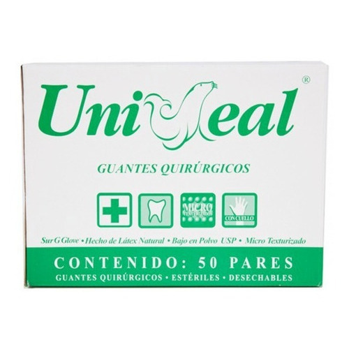 Guante Para Cirujano Uniseal Talla 7.0 Caja Con 50 Pares