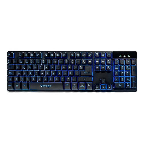 Teclado Ergonomico Usb Pc Multimedia Led Gamer Español Vorago Game Factor Anti-ghosting