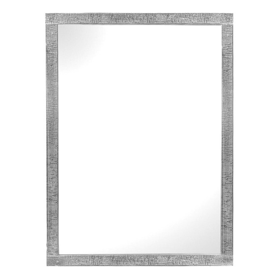 Espejo Decorativo Elegante Rectangular Moderno 71 X 51 Cm Marco Plateado