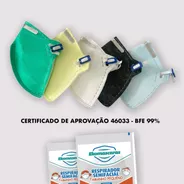 Kit 10 Mascaras Pff2 Infantil Com Ca46033 Colorido+azul 