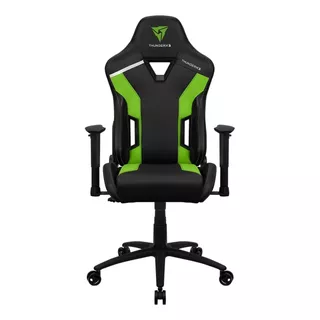 Cadeira De Escritório Thunderx3 Tc3 Gamer Ergonômica  Neon Green Com Estofado De Pu