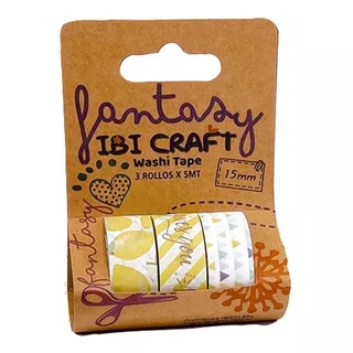 Cinta Adhesiva Washi Tape Diseño Lemmon Pack X3 Variantes 5m