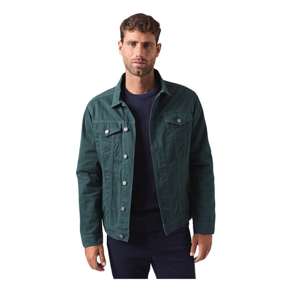 Mbo Casaca Denim Sobreteñido Verde Oi24