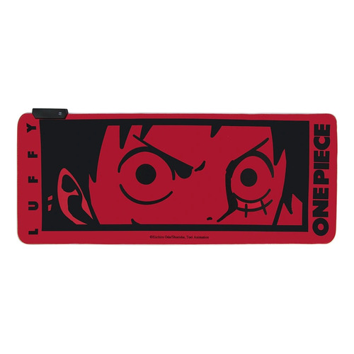 Gaming Mouse Pad One Piece Luz Led Multicolor Cable 1.5 M Color Rojo Diseño Impreso Luffy