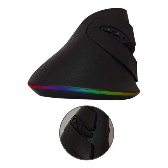 Mouse Ergonomico Inalambrico Rgb - Vertical  Usb  Gamer