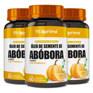 Kit 3x Óleo De Abóbora Extraído A Frio + Vitamina E 1000mg