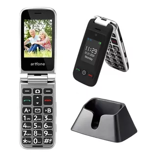 Tapa Abatible Para Teléfono Móvil, Tarjeta Dual, Modo De Espera Dual, Botón Grande, Gran Volumen, Negro