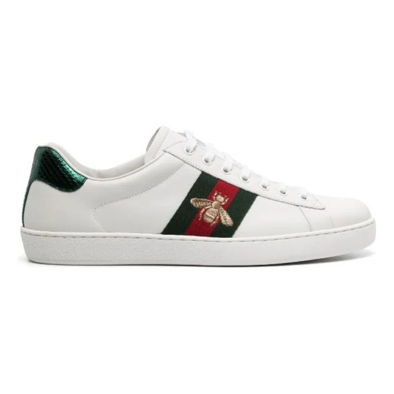 Tenis Gucci Abeja Color Blanco En Piel Envio Gratis 